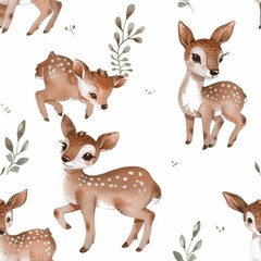 A group of deers standing in the grass. Perfect for nature and wildlife themes