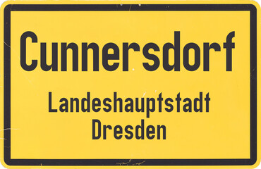 Ortsschild Dresden Cunnersdorf