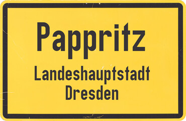 Ortsschild Dresden Pappritz
