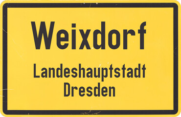 Ortsschild Dresden Weixdorf