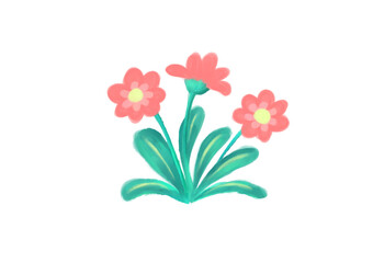 Red flowers. Watercolor texture.