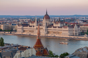 Hungarian Parliament Building at Sunset