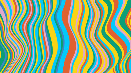 Colorful Rainbow Striped Wavy Pattern Design - 789462329