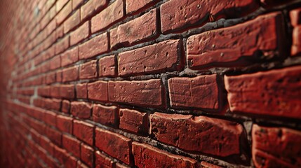 A red brick wall in the image. Suitable for background use