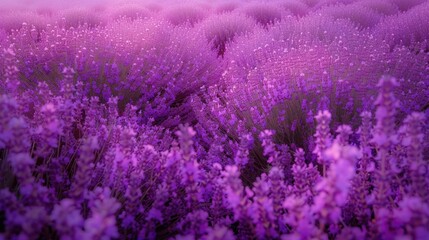 Fototapeta premium A person walking through a beautiful field of purple flowers, perfect for nature or outdoor concept