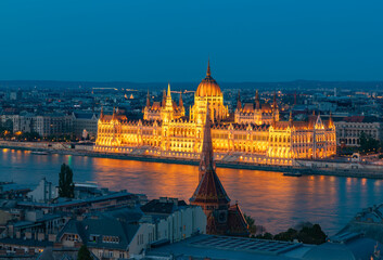 Hungarian Parliament Building at Night
