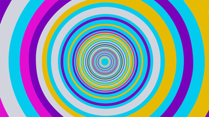 Hypnotic Multicolored Concentric Circles Design - 789462973