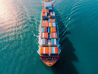 Port Perspectives: The International Trade Journey of a Container Ship - obrazy, fototapety, plakaty