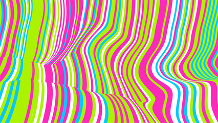 Abstract green and pink vertical waves design