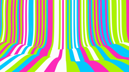 Abstract green and pink vertical waves design