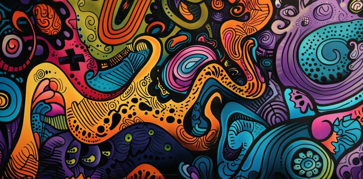 Doodle Style Color Sketching Graphic Background