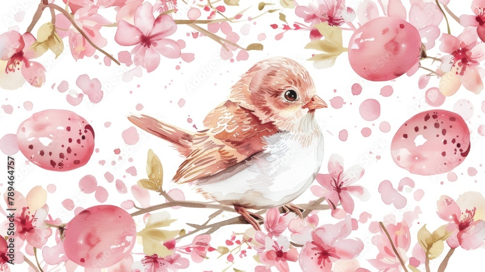 Poster a bird perched on a tree branch, suitable for nature themes