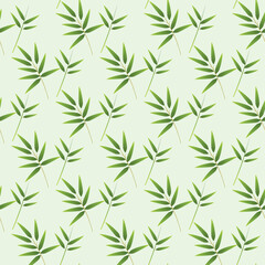 Bamboo Branches Seamless Vector Pattern Design