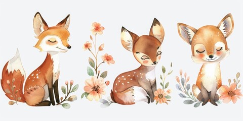 Naklejka premium A cute image of two foxes sitting side by side. Perfect for nature or animal-themed designs