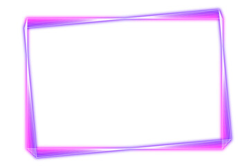 Purple and pink neon frame design element
