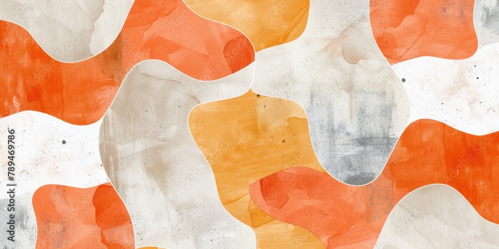 Poster Vibrant abstract painting on a wall, perfect for adding a pop of color to any space