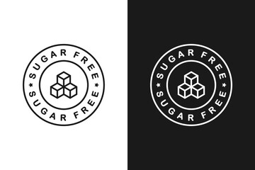 Sugar free, label, sticker or symbol. Sugar free icon sign. Diet concept. Healthy eating. Natural and organic foods.