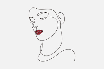 Woman one line drawing on white isolated background. fashion concept, female beauty, minimalism, beautiful sexy, Self care. Vector illustration