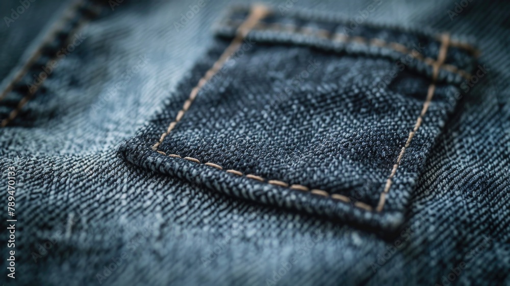 Poster detailed view of a pocket in a pair of jeans, versatile for various concepts
