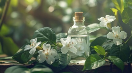 A bottle of water placed on a wooden table, suitable for various concepts and designs