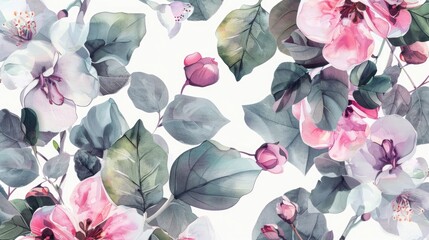 Colorful flowers painted on a plain white background, suitable for various design projects