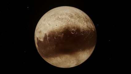 3D illustration of Dwarf Planet Pluto 4K