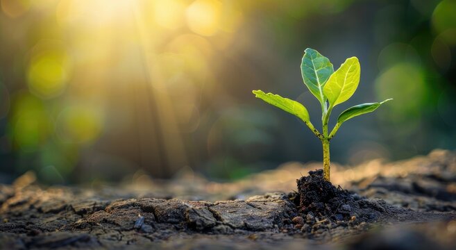 a small plant grow up 