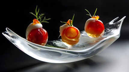 Molecular Gastronomy Masterpiece: A Fusion of Flavor and Science Elegantly Plated