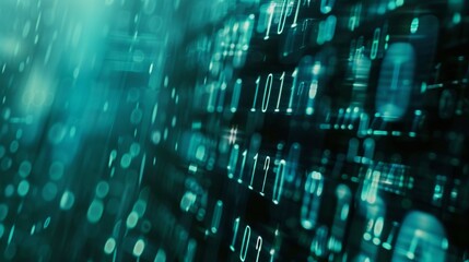 Dynamic Blurred Motion Binary Code Background Image. Generative Ai