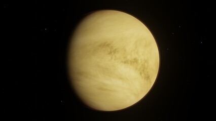 3d Illustration of planet venus with atmosphere 4K space scene