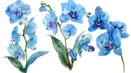 A beautiful painting of blue flowers, perfect for home decor