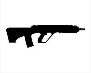 Rifle silhouette vector on white background - obrazy, fototapety, plakaty