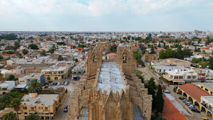 aerial pictures made with a dji mini 4 pro drone over Famagosta, Cyprus.