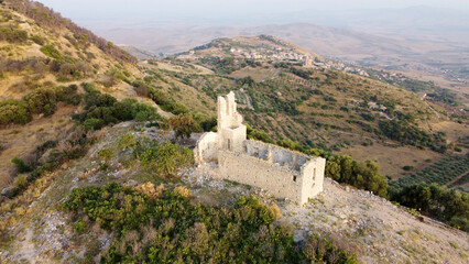 aerial pictures made with a dji mini 4 pro drone over Castel di Judica, Sicily, Italy.