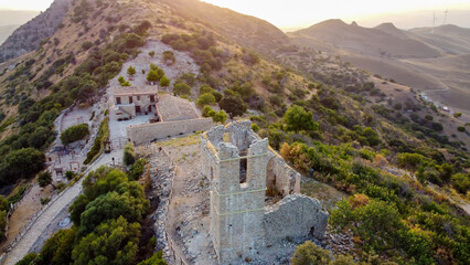 Fototapeta na wymiar aerial pictures made with a dji mini 4 pro drone over Castel di Judica, Sicily, Italy.