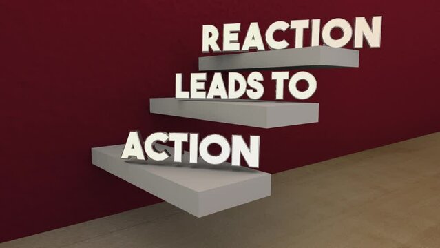 Action Leads to Reaction Steps Process Communication Stages 3d Animation