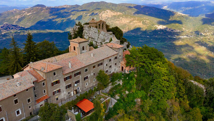 aerial pictures made with a dji mini 4 pro drone over Sanctuary of Madonna della Mangiatorella,...