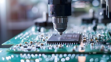 Advanced Machinery Assembling a PCB with Superhuman Precision