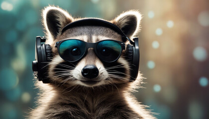sunglasses close raccoon headphone cattle horn mammal head buffalo isolated farm nature skull wildlife black ox white brown animal disco wild horned dj music party