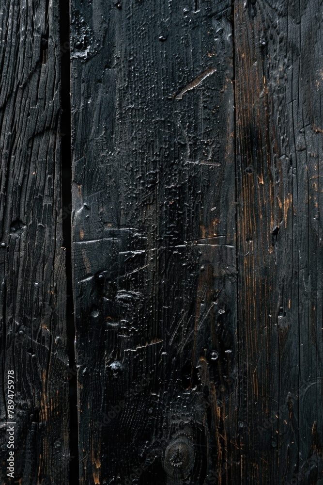 Poster close-up of weathered wood with peeling paint. suitable for textures and backgrounds