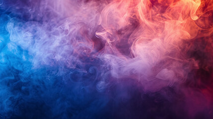 Vibrant Purple, orange, blue, and pink Smoke Abstract Background