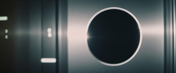 Close Up of a Metal Door With Circular Hole