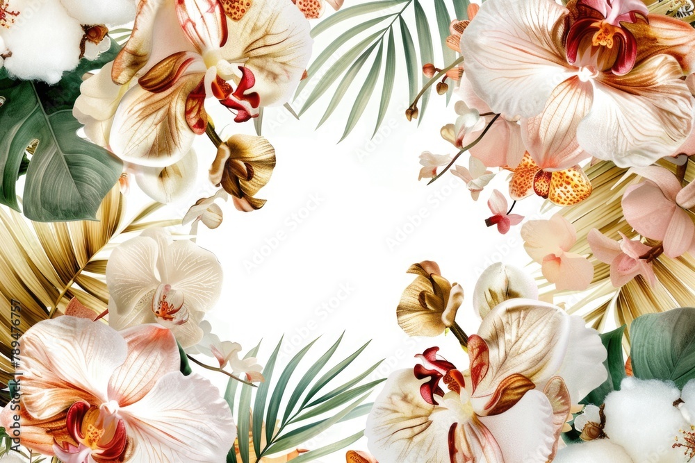Poster vibrant flowers on a plain white background. perfect for various design projects