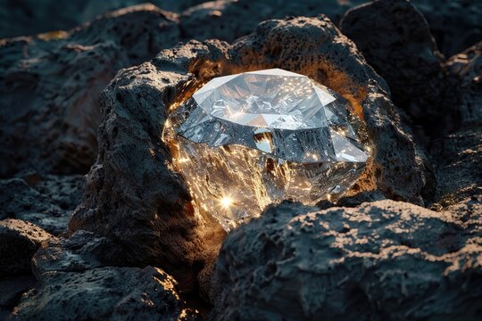 Stunning Visual of a Diamond Emerging from Its Raw State
