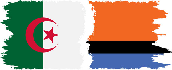 Chagos and Algeria grunge flags connection vector