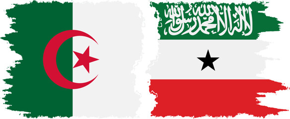 Somaliland and Algeria grunge flags connection vector