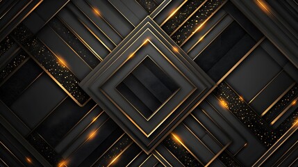 Obraz premium Golden Geometry Converging in Modern Elegance