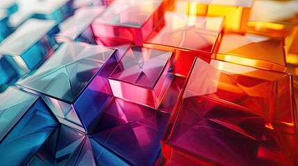 Abstract geometric shapes in a dynamic array of party colors, 4k, ultra hd - obrazy, fototapety, plakaty