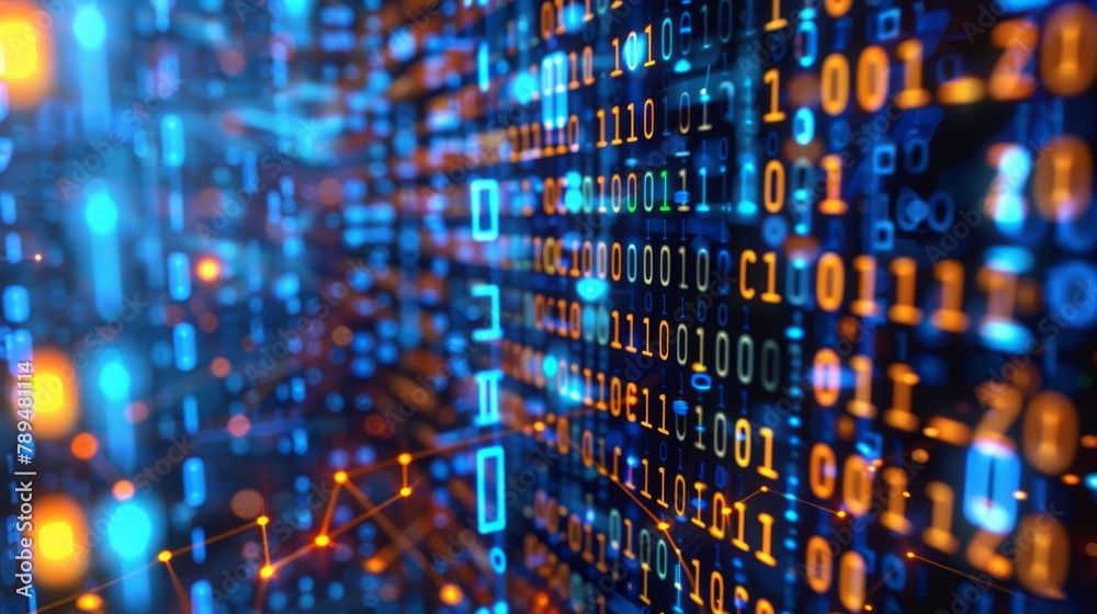 Leinwandbilder Concept of digital transformation. Binary code. Programming.