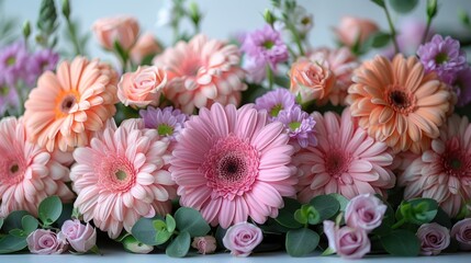 Elegant floral arrangements in pastel hues for a romantic party decoration on white background, 4k, ultra hd